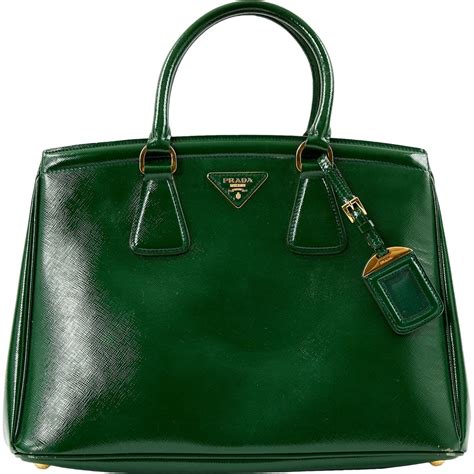 prada light green patent bag|Prada milano green handbag.